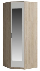 Распашной шкаф угловой Genesis Светлана, с зеркалом, белый/дуб сонома в Курске