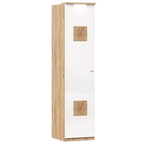 Шкаф одностворчатый с декор. накладками Фиджи 659.225, белый в Курске - предосмотр