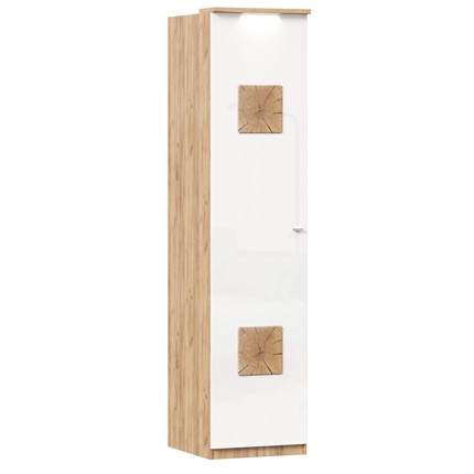 Шкаф одностворчатый с декор. накладками Фиджи 659.225, белый в Курске - изображение