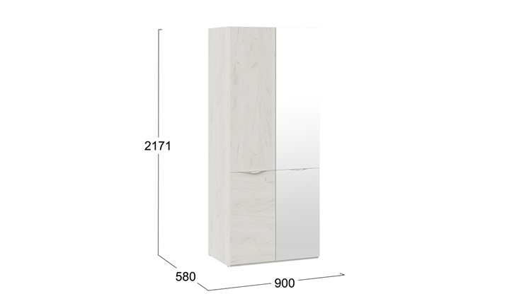 Шкаф распашной Либерти, Дуб крафт белый СМ-297.07.024 в Курске - изображение 4
