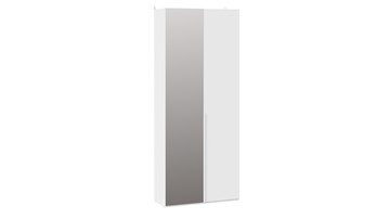 Шкаф с 1 глухой и 1 зеркальной дверями Порто (366) СМ-393.07.225 (Белый жемчуг/Белый софт) в Курске