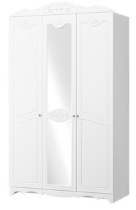 Шкаф трехдверный в спальню Лотос ШР-3 (Белый) 1 зеркало в Курске
