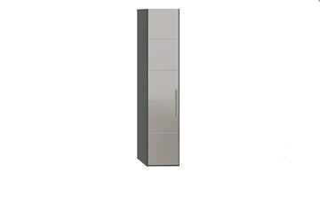 Распашной шкаф Наоми с зеркальной дверью левый, цвет Фон серый, Джут СМ-208.07.02 L в Курске