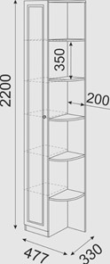 Угловой шкаф-стеллаж Беатрис М13 левый (Орех Гепланкт) в Курске - предосмотр 3