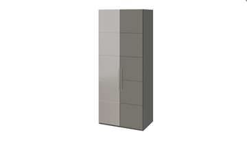 Распашной шкаф Наоми с 1 зеркальной левой дверью, цвет Фон серый, Джут СМ-208.07.04 L в Курске