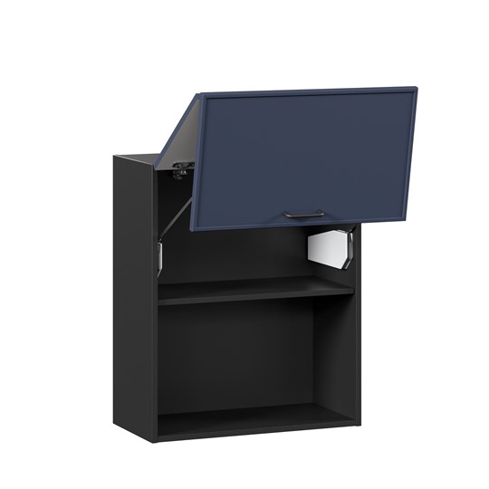 Настенный горизонтальный шкаф 600 комбинированный Индиго ЛД 298.970.000.167, Чёрный/Тёмно-синий в Курске - изображение 1
