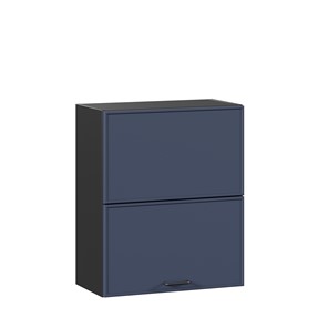 Настенный горизонтальный шкаф 600 комбинированный Индиго ЛД 298.970.000.167, Чёрный/Тёмно-синий в Курске - предосмотр