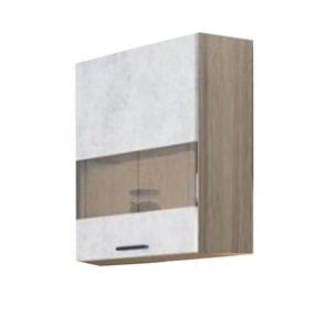 Кухонный шкаф со стеклом Модус, Ш400с/720, цемент светлый в Курске - предосмотр 3