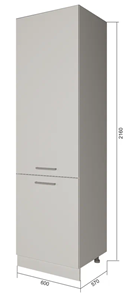 Кухонный шкаф-пенал П7 1, Серый/Антрацит в Курске