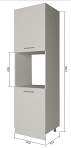 Кухонный шкаф-пенал П7 2, Серый/Белый в Курске