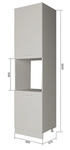 Кухонный шкаф-пенал П9 2, Серый/Антрацит в Курске