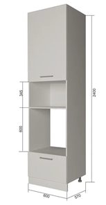 Кухонный шкаф-пенал П9 3, Серый/Белый в Курске