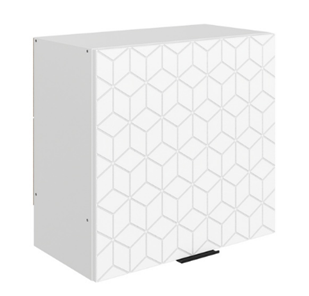 Настенный шкаф Стоун L600 Н566 (1 дв. гл.) с фрезировкой (белый/джелато софттач) в Курске