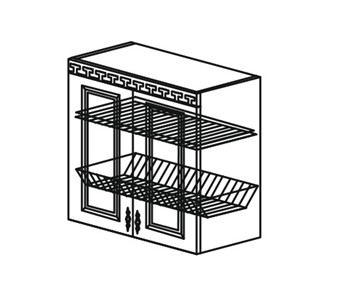 Шкаф кухонный Веста настенный двухдверный с сушкой 718*800*323мм в Курске