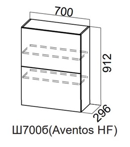Распашной кухонный шкаф Модерн New барный, Ш700б(Aventos HF)/912, МДФ в Курске