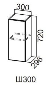 Распашной кухонный шкаф Модерн New, Ш300/720, МДФ в Курске - предосмотр