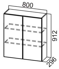 Шкаф навесной на кухню Стайл, Ш800/912, МДФ в Курске