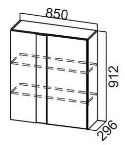 Угловой кухонный шкаф Стайл, Ш850у/912, МДФ в Курске