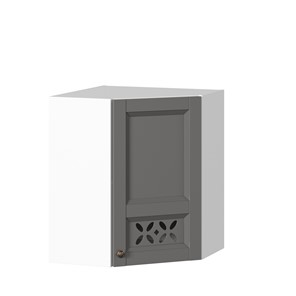 Настенный шкаф Амели-3 угловой 600 ЛД 299.610.000.055, Белый/Оникс серый в Курске