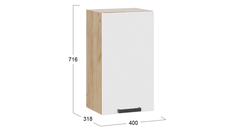 Навесной кухонный шкаф Детройт 1В4 (Дуб крафт золотой/Белый глянец) в Курске - изображение 2