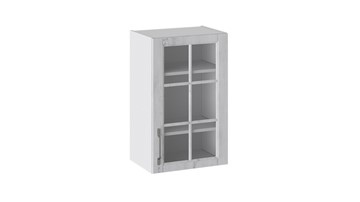 Кухонный шкаф Прованс (Белый глянец/Санторини светлый) со стеклом В_72-45_1ДРс в Курске