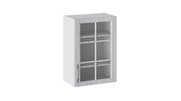 Навесной шкаф Прованс (Белый глянец/Санторини светлый) со стеклом В_72-50_1ДРс в Курске