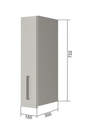 Настенный шкаф В7 15, Сатин/Белый в Курске - изображение