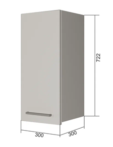 Кухонный навесной шкаф В7 30, Сатин/Белый в Курске