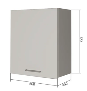 Кухонный навесной шкаф В7 60, Сатин/Антрацит в Курске