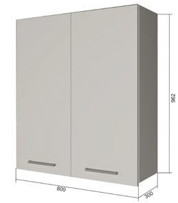 Кухонный навесной шкаф В9 80, МДФ Океания/Белый в Курске