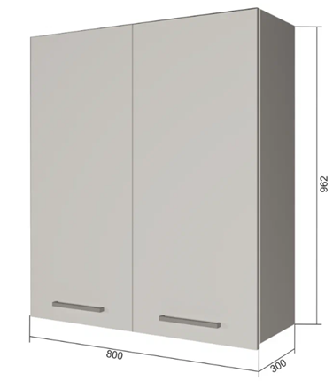 Кухонный шкаф В9 80, Сатин/Белый в Курске - изображение