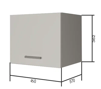 Кухонный шкаф ВГ45Г, Белое гладкое Ламарти/Антрацит в Курске