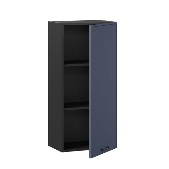 Навесной шкаф высокий 450 Индиго ЛД 298.430.000.153, Чёрный/Тёмно-синий в Курске - изображение 1