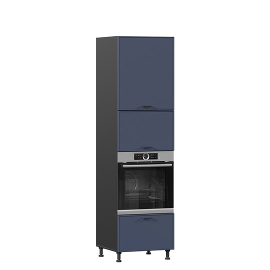 Шкаф-пенал кухонный для посуды 600 Индиго ЛД 298.470.000.157, Чёрный/Тёмно-синий в Курске - изображение 3