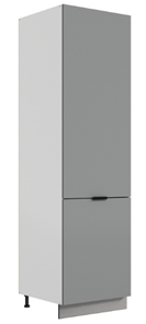 Шкаф-пенал Стоун L600 под холодильник (2 дв.гл.) (белый/оникс софттач) в Курске