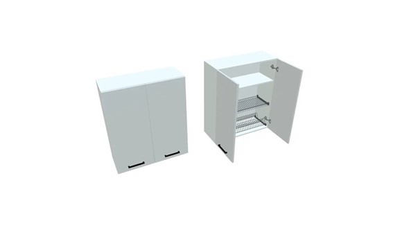 Кухонный шкаф ВС9 80, Белое гладкое Ламарти/Белый в Курске - изображение