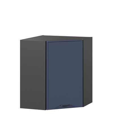 Шкаф угловой настенный Индиго ЛД 298.610.000.158, Чёрный/Тёмно-синий в Курске - изображение