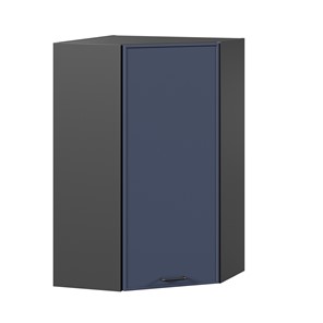 Шкаф угловой настенный высокий Индиго ЛД 298.620.000.159, Чёрный/Тёмно-синий в Курске