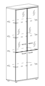 Шкаф для документов Albero, со стеклянными дверьми (78х36,4х193) в Курске