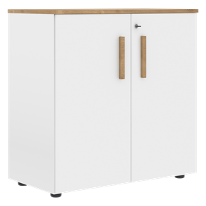 Низкий шкаф с малыми дверцами широкий FORTA Белый-Дуб Гамильтон FLC 80.1(Z) (798х404х801) в Курске