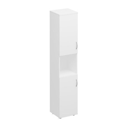 Шкаф для документов узкий 2-дверный с нишей Комфорт КФ, белый премиум (40x38x200) К.384 БП в Курске - изображение