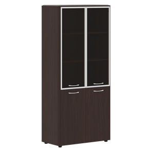 Шкаф комбинированный с дверьми в алюминиевой рамке DIONI Венге DHC 85.7  (850х430х1930) в Курске