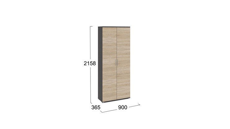 Шкаф с 2-мя дверьми Успех-2 ПМ-184.18 (Венге Цаво, Дуб Сонома) в Курске - изображение 1