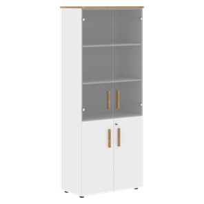 Широкий шкаф высокий FORTA Белый-Дуб Гамильтон FHC 80.2(Z) (798х404х1965) в Курске