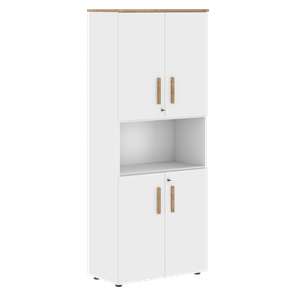 Широкий шкаф высокий FORTA Белый-Дуб Гамильтон FHC 80.4(Z) (798х404х1965) в Курске