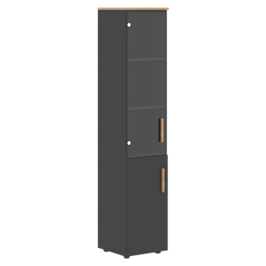 Высокий шкаф колонна с глухой дверью FORTA Графит-Дуб Гамильтон  FHC 40.2 (L/R) (399х404х1965) в Курске