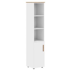 Высокий шкаф с глухой малой дверью  левой FORTA Белый-Дуб Гамильтон FHC 40.5 (L) (399х404х1965) в Курске