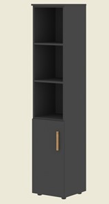 Высокий шкаф с глухой малой дверью  левой FORTA Черный Графит  FHC 40.5 (L) (399х404х1965) в Курске