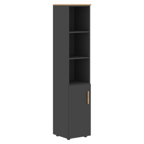 Шкаф колонна высокий с глухой малой дверью левой FORTA Графит-Дуб Гамильтон  FHC 40.5 (L) (399х404х1965) в Курске