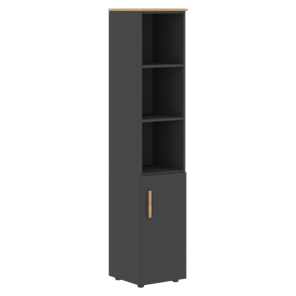 Высокий шкаф колонна с глухой малой дверью правой FORTA Графит-Дуб Гамильтон  FHC 40.5 (R) (399х404х1965) в Курске